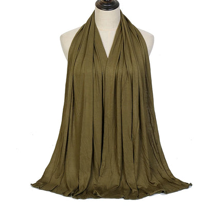 Premium Modal Cotton Jersey Hijab Scarf Long Muslim Shawl Plain Soft Turban Tie Head Wraps For Women Africa Headband 170x60cm