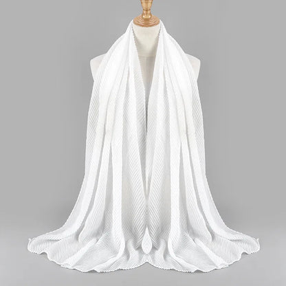 Women Plain Cotton Scarf Head Hijab Wrap Solid Full Cover-up Shawls Foulard Femme Headband Crinkle Muslim Hijabs Store 2024 NEW