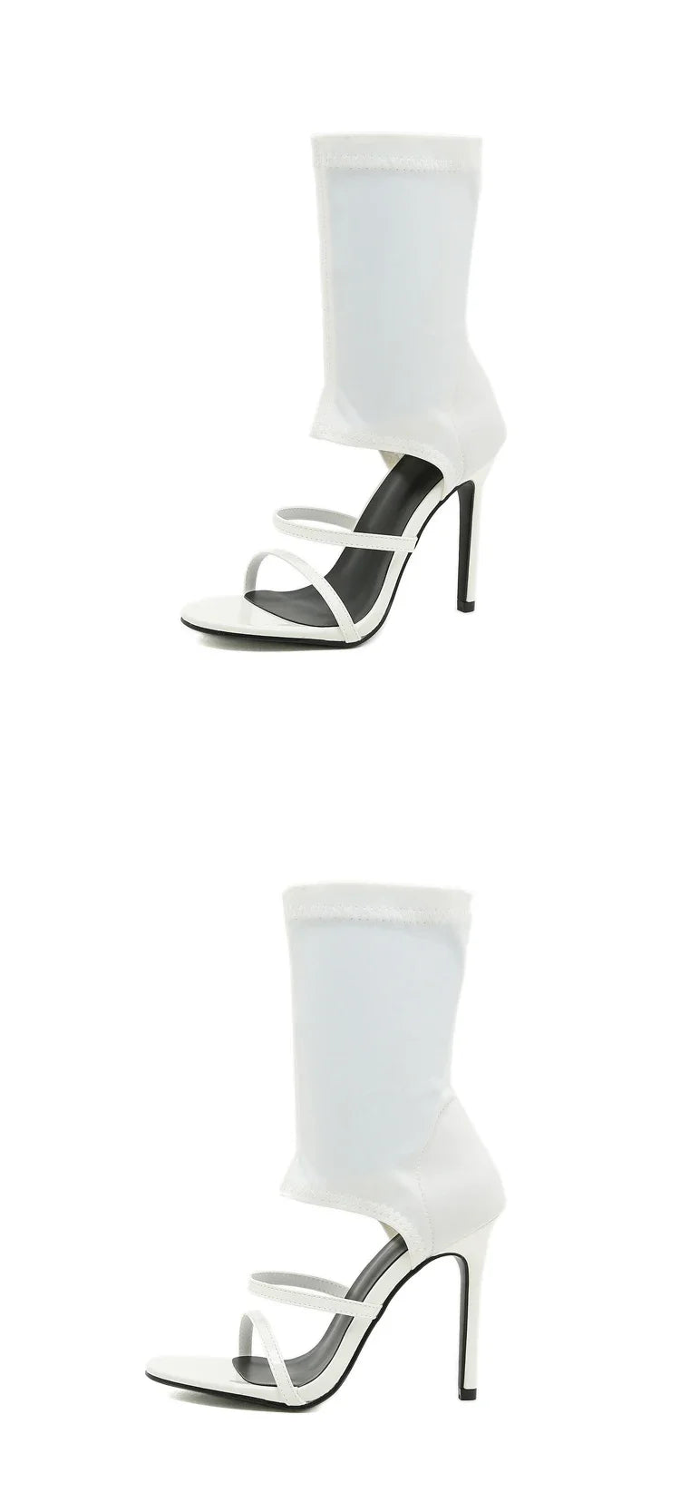 Eilyken Sexy Spring Autumn Stretch Boots High Heels Women Sandals Fashion Peep Toe Ankle Strap Hollow Pumps Pole Dancing Shoes