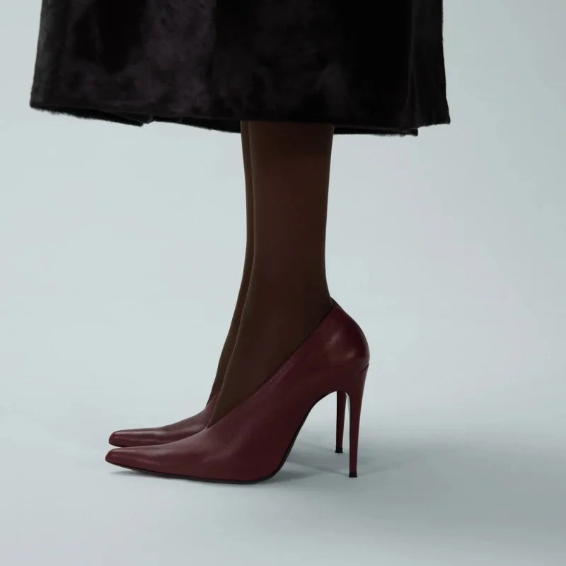 2026Spring/Summer New Pointed Stiletto Single Shoes European and American Fashion 34-45 Large Women's Fashion Women's Shoes