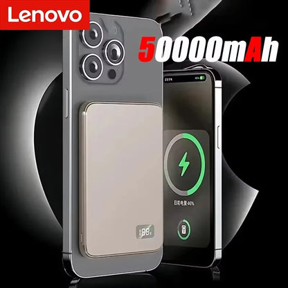 Lenovo PD22.5W Fast Charging Magsafe External Battery Magnetic Wireless Power Bank 500000mAh For iPhone Samsung