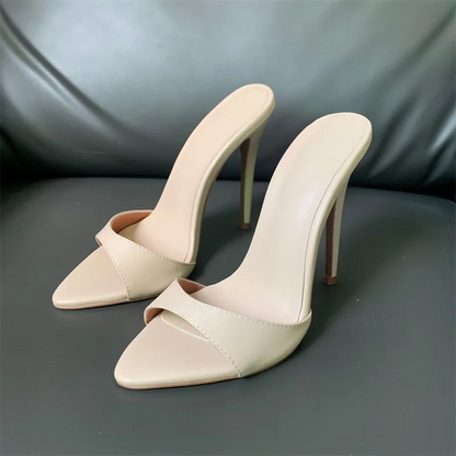 Super-high Heel Slippers Women Shoes Summer Peep Toe Mixed Colors Stiletto Sandals Sexy Party Ladies Shoes Luxury Woman Pumps