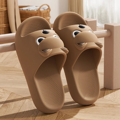 Soft Sole Cute Dog EVA Home Slippers for Women Summer 2026 Non Slip Platform Couple Slippers Outdoor Beach Shoes Slides Woman 45