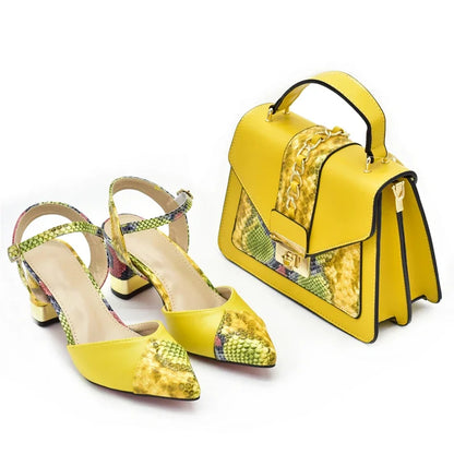New Arrival Leopard Shoes and Bag Set  for Women Bride Shoes and Bag for Party Wedding Patent Leather Shoes for Women Sandals