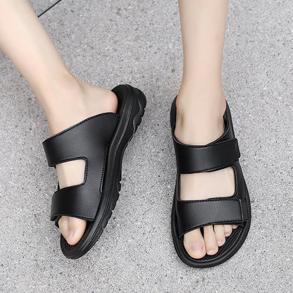 Men Slippers Shoes Solid Color Slip On Casual Beach Slides Mens Thick Sole Anti Slip Shoes for Men 2024 Summer Fashion Sandals
