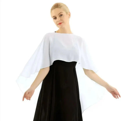 New Fashion Soft Wedding Capes Long Solid Color Chiffon Shrug Sunscreen Wraps Womens Ladies