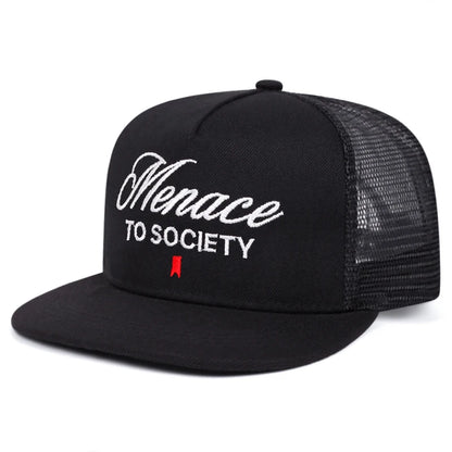 2025 Personalized New Flat Edge Hat letters Creative Embroidered Street HipHop Hat Outdoor Leisure Sunshade Baseball Hat Net Hat