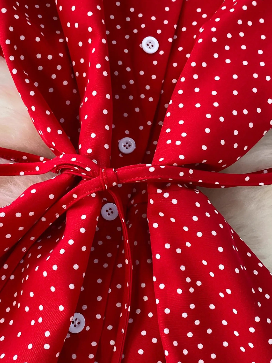 Summer Women Polka Dot Long Dress Vintage V-Neck Flying Sleeve High Waist Single Breasted A-Line Casual Vestidos Female Robe New