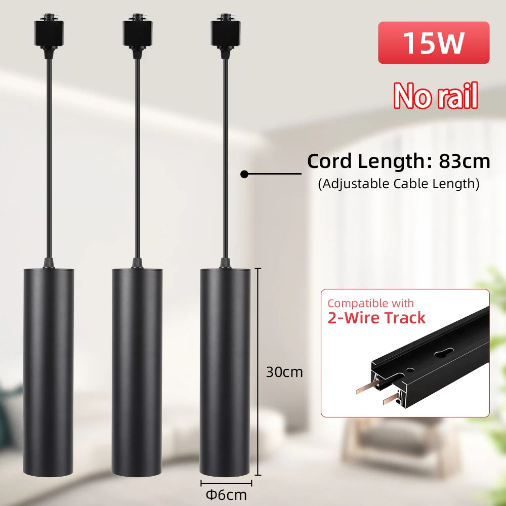 LED Track Pendant Lights 110-265V Chandelier Kitchen Led Ceiling Spotlight Dining Room Hanging Lamps For Living Room Home Decor