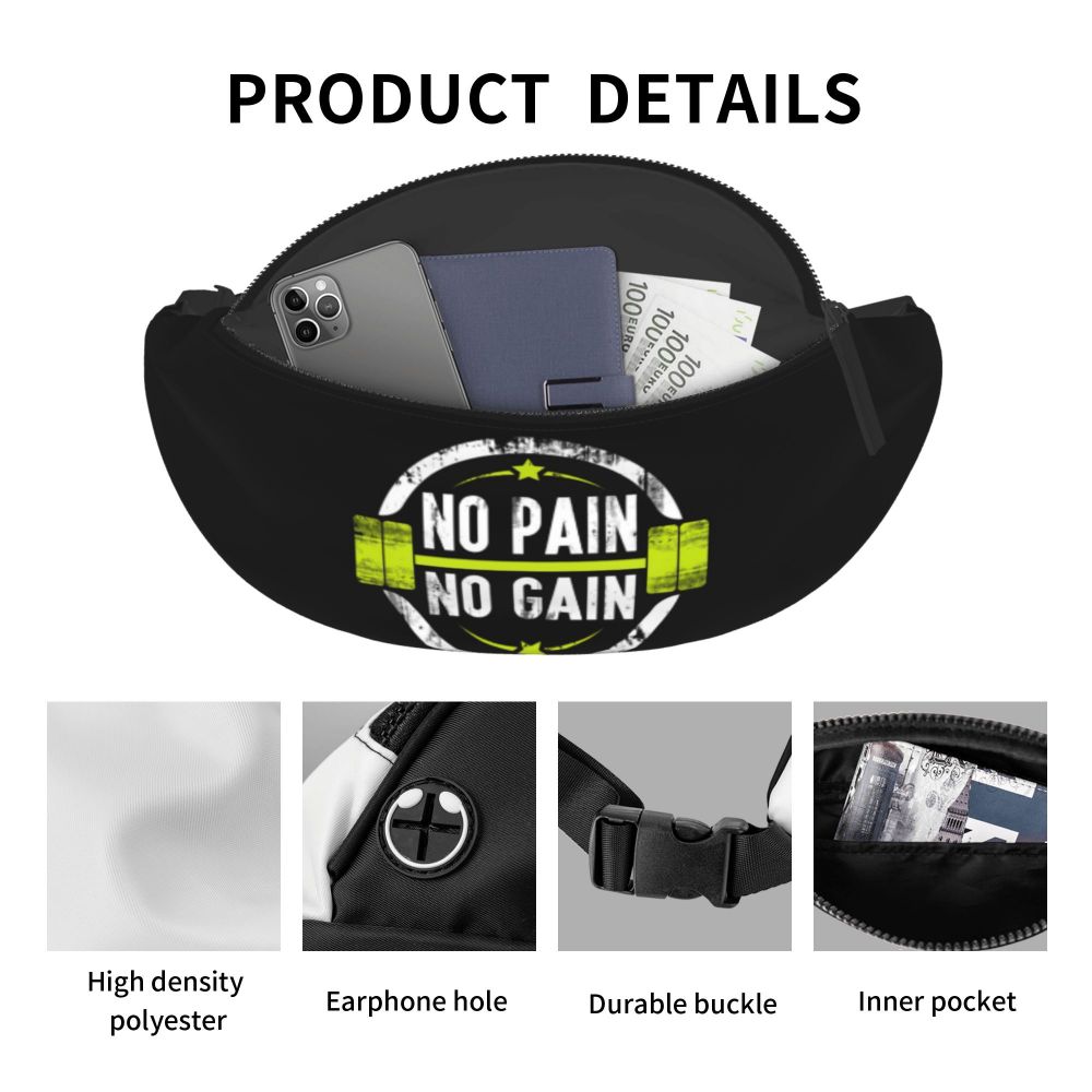 Powerhouse Gym Fanny Bag Custom Bodybuilders Fitness Crossbody Waist Pack Men Women Cycling Camping Phone Money Pouch