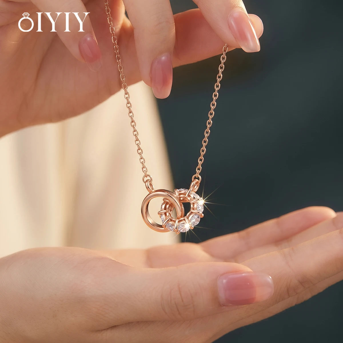 OIYIY Moissanite Necklace for Women 925 Sterling Silver D VVS1 GRA Certified Lab Grown Diamond Pendant Luxury Fine Jewelry Gift