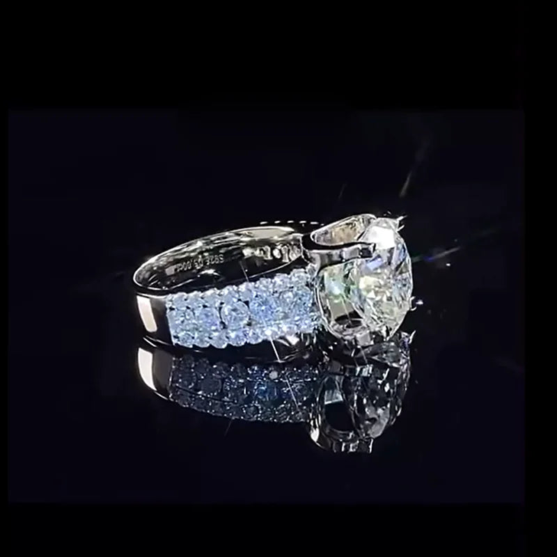 Real 2 Carat 8mm Moissanite Wedding Ring For Women Men 925 Sterling Silver Band D Color VVS Diamond Engagement Fine Jewelry Gift