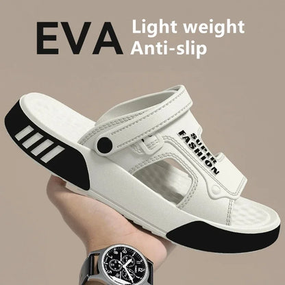 Men's Summer EVA Slippers Soft Thick Sole Sandals Indoor Outdoor Walking Beach Shoes Home House Slippers for Men