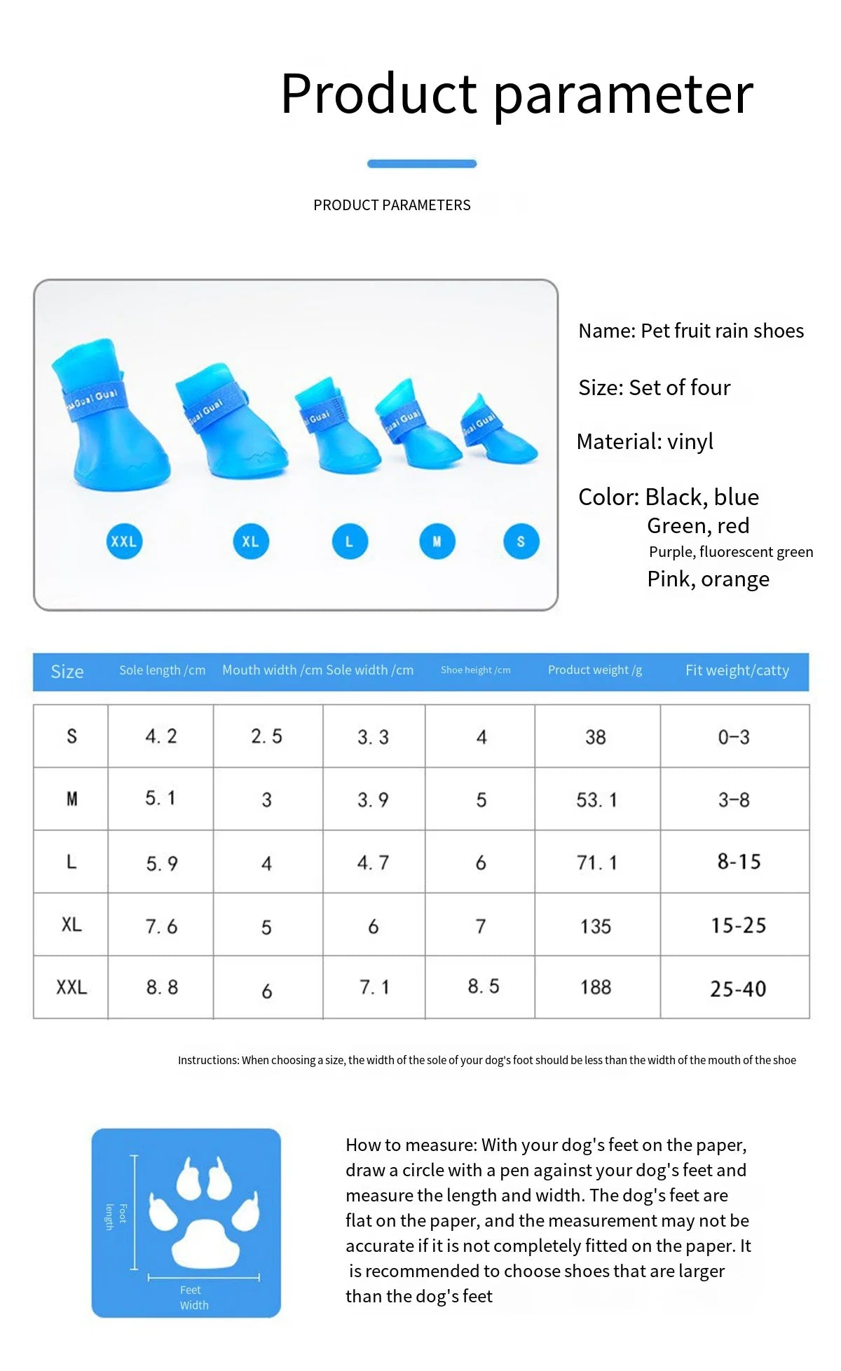 4Pcs Pet WaterProof Rainshoe Anti-slip Rubber Boot For Small Medium Large Dogs Cats Outdoor Shoe Dog Ankle Boots Pet Accessories