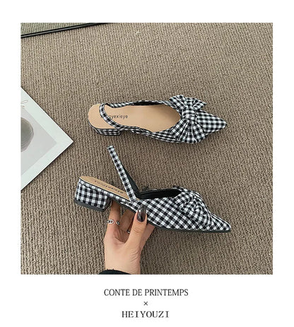maogu Bow Polka Dot Pointed Toe Stiletto Sandals Luxury Sandals Women Designers Elegant Party Sandal 2023 Fashion Women Shoes 39