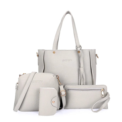 4pcs/set Women Elegant Tote Bags Heavy Duty Multiple Colors Available Bag for Eyeglasses Phones Cosmetics