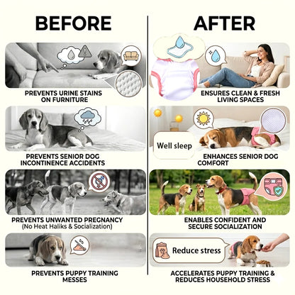 Reusable Female Dog Diapers Pet Physiological Pants Breathable Puppy Sanitary Panties Washable Pets Shorts for Small Medium Dogs