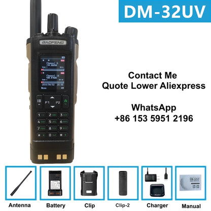 DMR GPS 10W DM-32UV BAOFENG DM32 Walkie Talkie Multi Band TDMR Dual Time Slot Wireless Copy Frequency Type-C AM/FM Two Way Radio