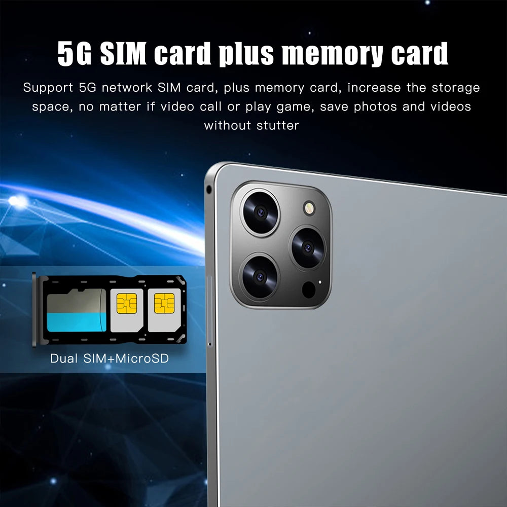 Tablet 4G 5G Pad Pro 8GB RAM 512GB ROM 10.1 Inches FHD Display Android 13.0 Dual SIM Card Slot 8000mAh Battery Original Tablets