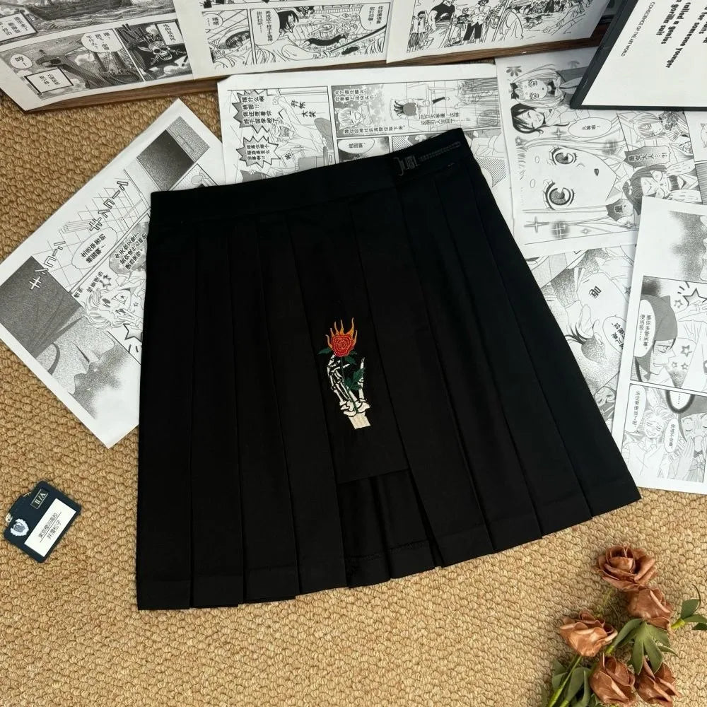 Dark Japanese Bad JK Uniform Long-sleeved Girl Orthodox Sailor Suit Role Play Handsome Long Skirt School Uniform Embroidery