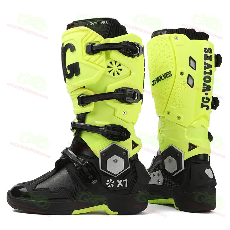 New JG WOLVES Off-road Motorcycle Riding Shoes, Active Axis Off-road Boots, High Boots, Men's Anti Fall Riding Equipment