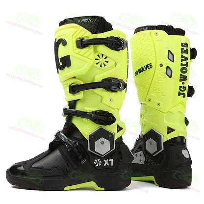 New JG WOLVES Off-road Motorcycle Riding Shoes, Active Axis Off-road Boots, High Boots, Men's Anti Fall Riding Equipment