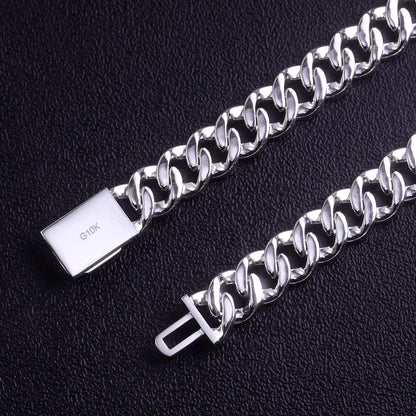 Moissanite Necklace For Men Iced Out Cuban Link Chain Hip Hop Jewelry For Party Nightclub Daily Wear Gift