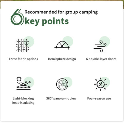 Luxury 6m Geodesic Dome Tent with Custom Logo Connectable Oxford PVC Fabric Aluminum Pole for Outdoor Family Events Hotel Use