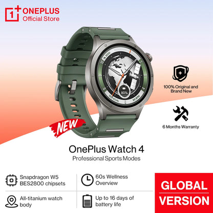All New OnePlus Watch 4 Global Version Smart Watch Snapdragon W5 Up to 16 Days of Battery Life for OnePus 15 15r 13 11 Nord 6 5