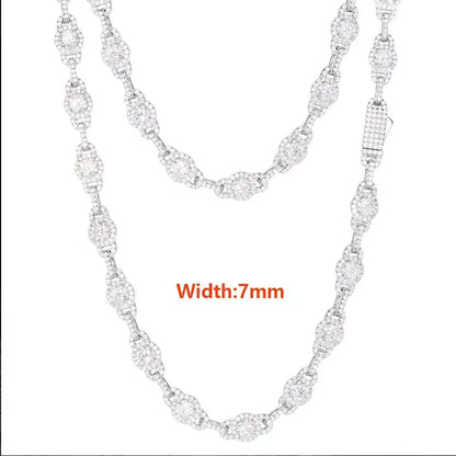 Iced Out D Color Moissanite Necklace for Man Women S925 Sterling Silver Hip Hop Link Chains Jewelry Diamond GRA Certificate