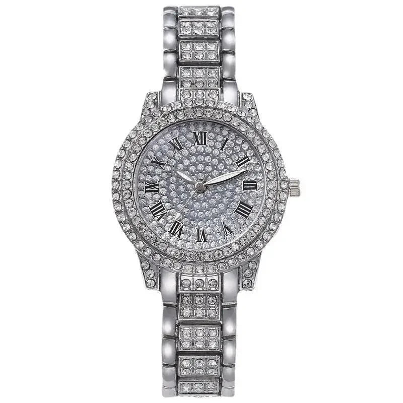 New Luxury Shiny Diamond Watch for Women Elegant Quartz Steel Bracelet Watches Zircon Crystal Fashion Wristwatch Clock Gifts