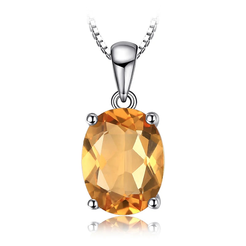 JewelryPalace Natural Garnet Amethyst Citrine Peridot Blue Topaz 925 Sterling Silver Pendant Necklace Gemstone Jewelry No Chain