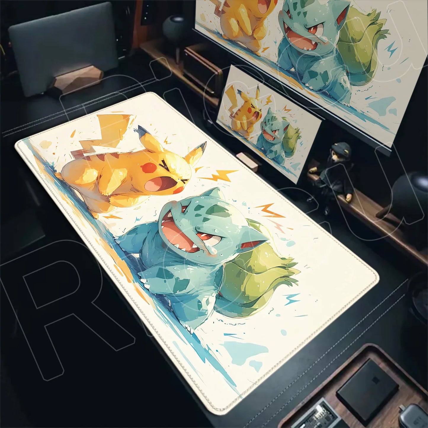 P-pokemon Bulbasaur Mouse Mats Rubber Mousepad Large Anime Gaming Accessories Pad Kawaii Carpet Cabinet Keyboard Office Deskmat