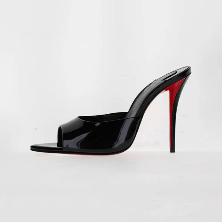 Summer New Women's Pointed Open Toothed Slim Fit High-heeled Slippers, Outdoor Sexy Sandals, Fashionable High-heeled Slippers