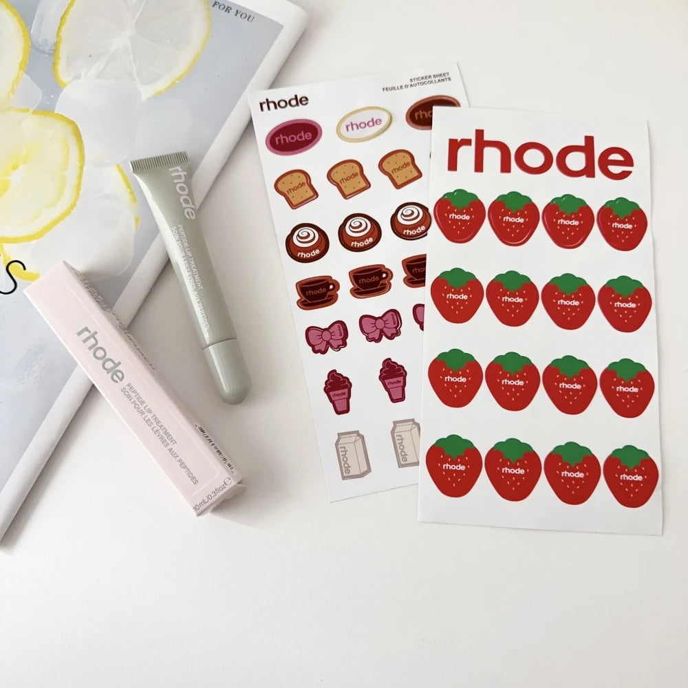 Rhode Summer Lip Moisturizer Lip Balm Smoothing Lipstick Lines Lasting Nourishing Women Makeup Daily Gloss Care with Stickers