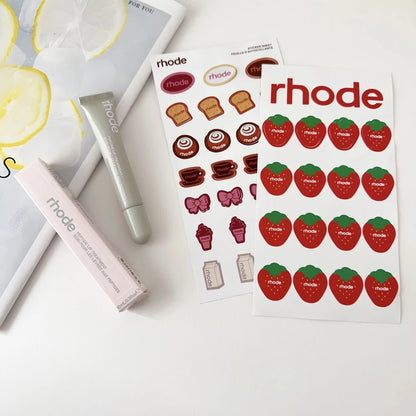 Rhode Summer Lip Moisturizer Lip Balm Smoothing Lipstick Lines Lasting Nourishing Women Makeup Daily Gloss Care with Stickers
