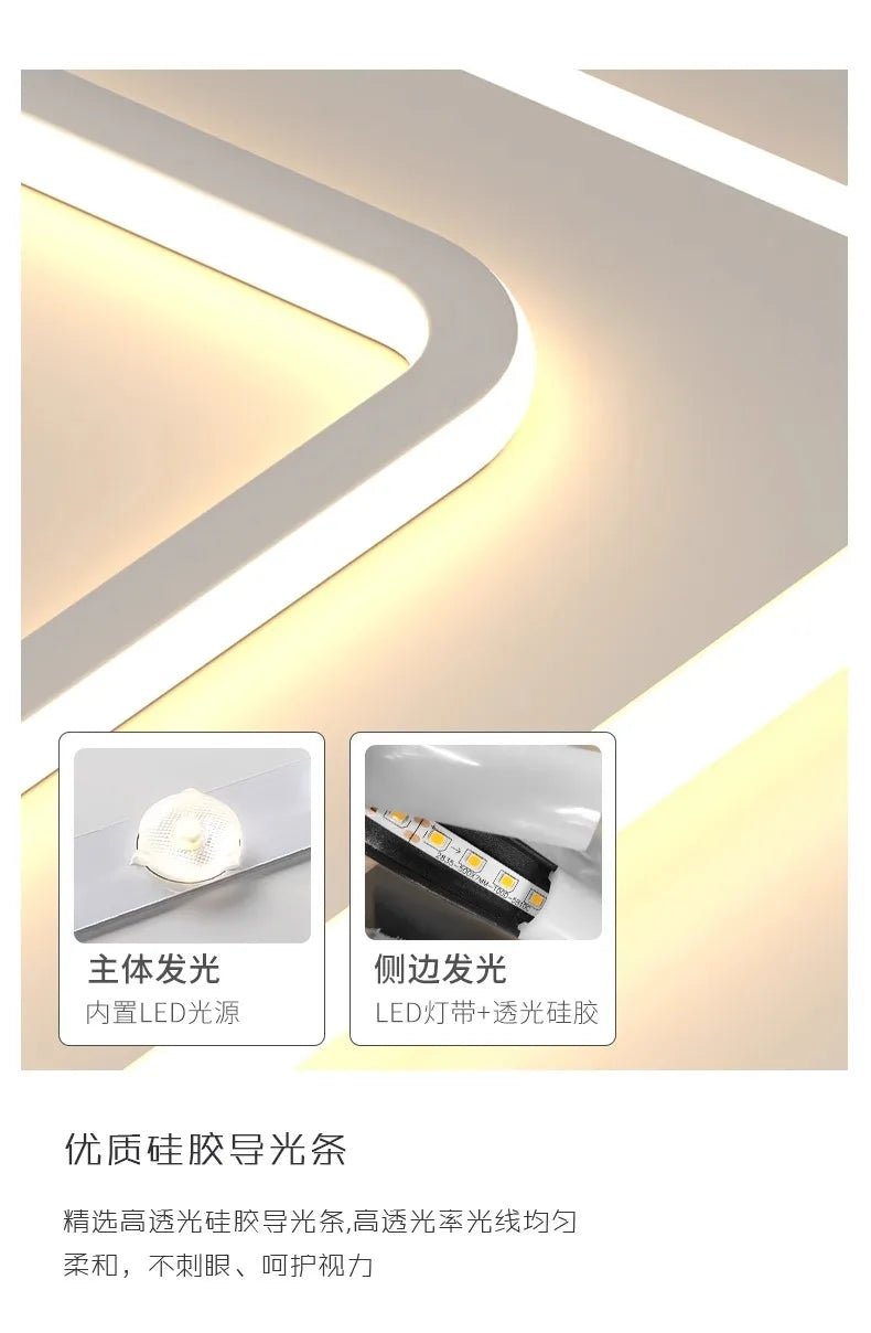Modern LED Ceiling Lamp Square Ultrathin Living Room Lights with Remote Control Bedroom Study Dining Home Decor Lighting Fixture