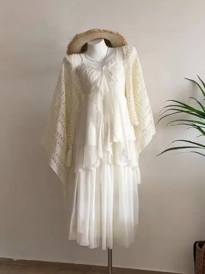 Lace Purple Dot Mini Dress Women Floral Dress Elegant Casuak Y2k Boho Kawaii Vintage One Piece Dress Korean Fashion Vintage Chic