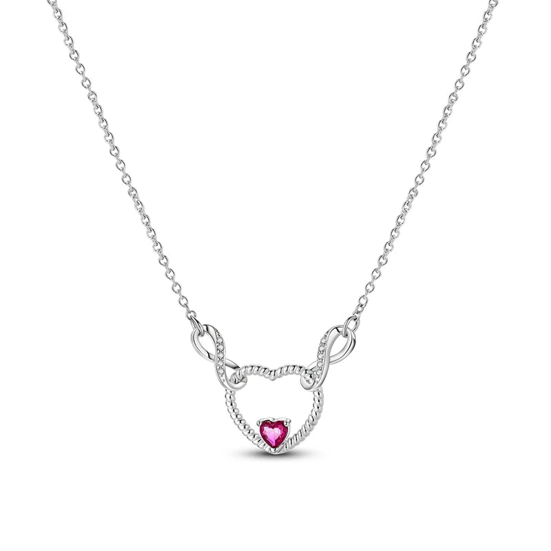 925 Sterling Silver Luminous Firefly Heart Shaped Zircon Pendant Necklace For Women Fashion Anniversary Birthday Jewelry Gifts