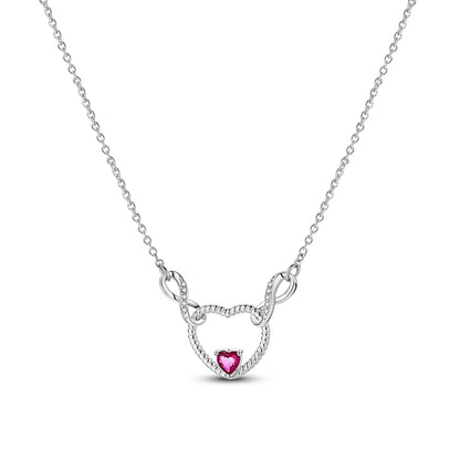 925 Sterling Silver Luminous Firefly Heart Shaped Zircon Pendant Necklace For Women Fashion Anniversary Birthday Jewelry Gifts