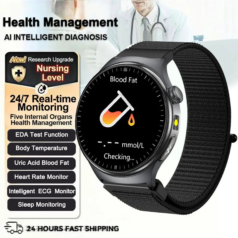 2026 New Health Sport ECG AI Diagnosis Smart Watches Men Heart Rate Blood Pressure IP68 Waterproof Smartwatches For Men Women