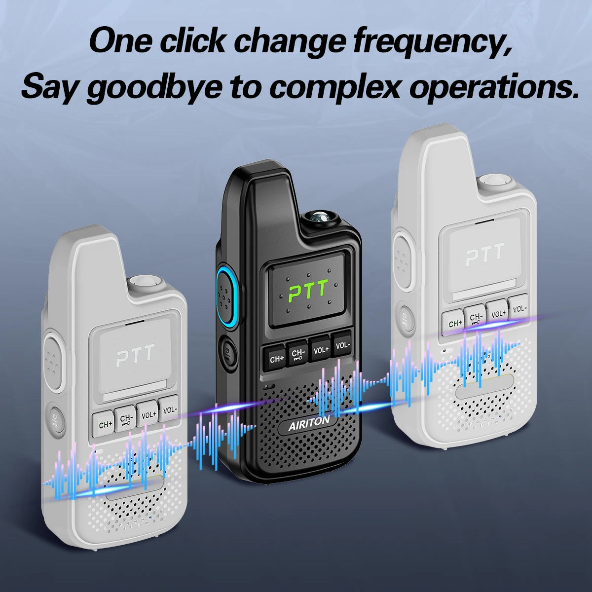 2PCS AIRITON AI-828C Mini Walkie Talkie Dual PTT Wireless Copy Frequency HD Sound Portable UHF 16 Channels Long Range Ham Radio