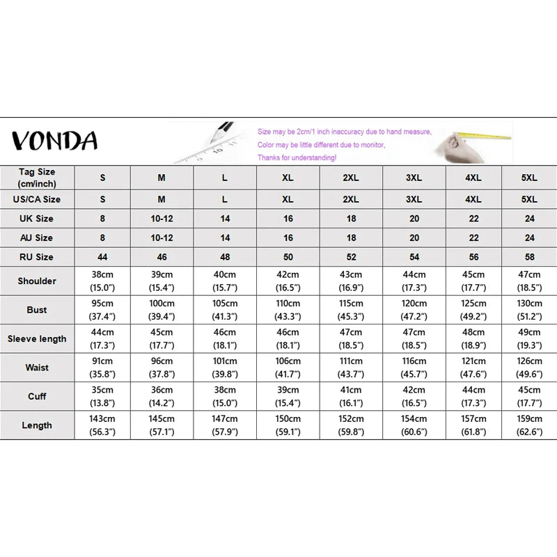Plus Size 5XL VONDA Vintage Jumpsuits Women Elegant Plaid Long Overalls Fashion 3/4 Sleeve Casual Playsuits Streetwear Pants