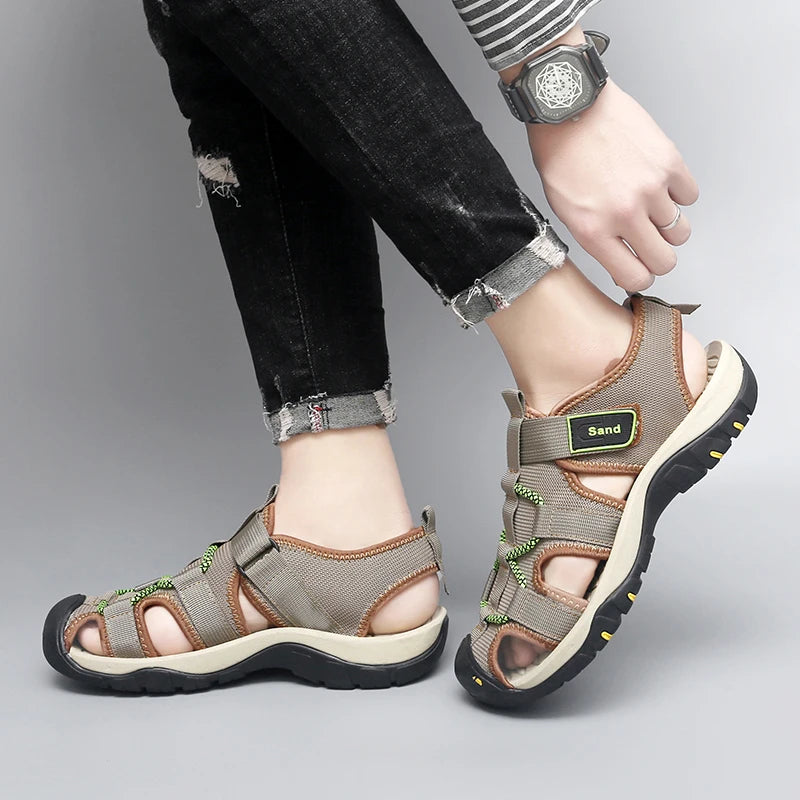Mens Sandals Breathable Summer Outdoor Anti Slip Wear-resistant Soles Casual Shoes Youth Walking Lightweight Beach Wading Shoes