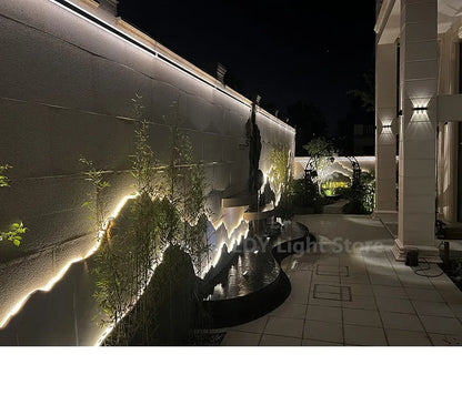 Modern Waterproof outdoor Long Strip LED wall lamps IP65 Iron Wall Light Garden porch Sconce Lights 110V 220V wall washer
