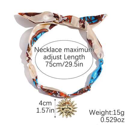 European and American Cross-Border Summer Scarf Necklace with Premium Feel, Multi-Pendant Pearl, Versatile, Light Luxury Silk Sc