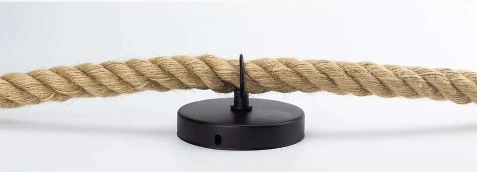 Hemp Rope Pendant Lights E27 Vintage Retro Hemp Rope Lamp Hanging Lamps Creative Loft Home Chandeliers LED Light Base AC85V-265V