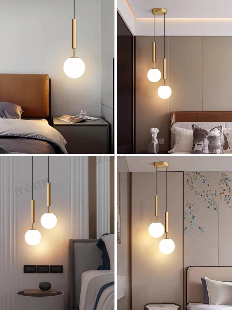 1pc Modern Home Decor LED Lights Bedroom Lamp Bedside Pendant Light Lamps LED Chandeliers Hanging Light Indoor Lighting