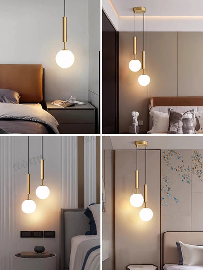1pc Modern Home Decor LED Lights Bedroom Lamp Bedside Pendant Light Lamps LED Chandeliers Hanging Light Indoor Lighting