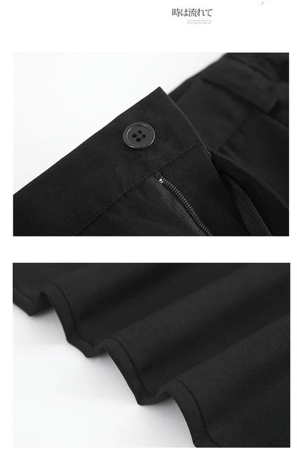 Japanese British Style DK Uniform Pants for Men,Straight Black Trousers, Preppy School Uniform for Daily Class&Campus Wear